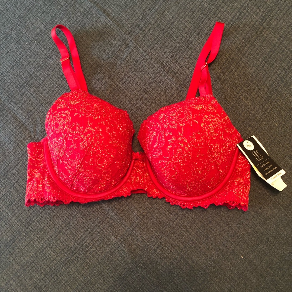Sexy Red Shimmery Bra 34B